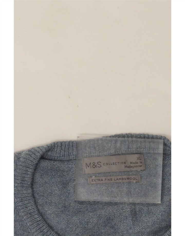 Marks & Spencer Jersey de cuello redondo para hombre XL Lana azul