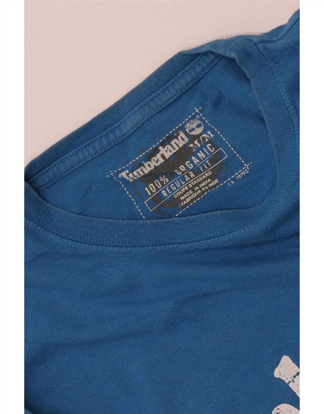 Timberland Camiseta con gráfico de ajuste regular para hombre Top de algodón azul medio