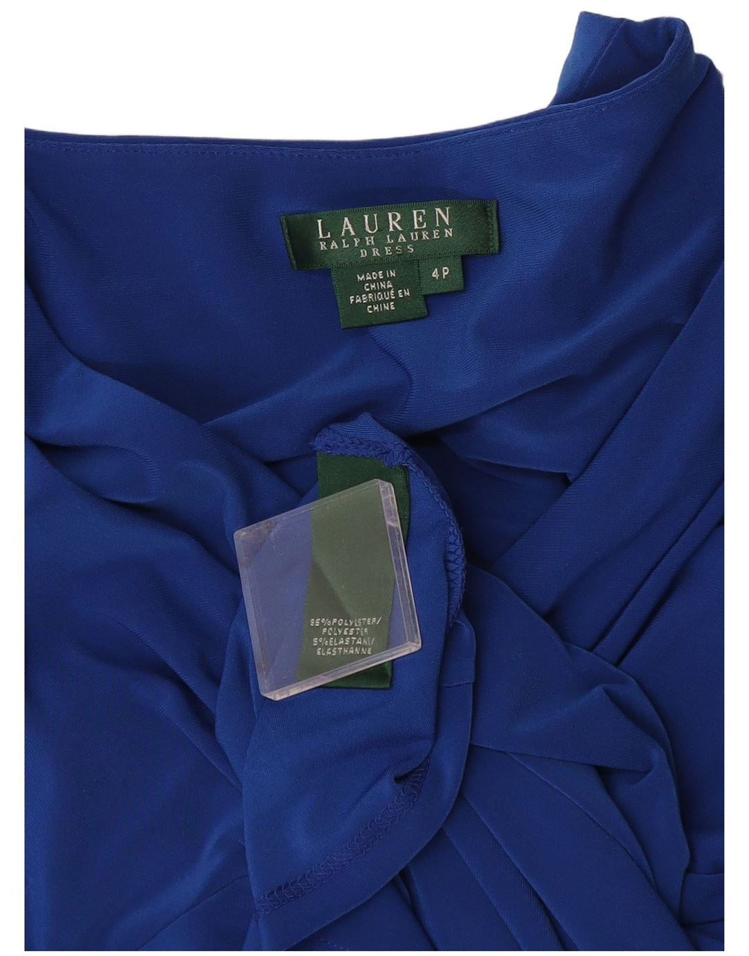 Ralph Lauren Vestido sin mangas para mujer US 4 Pequeño Poliéster azul