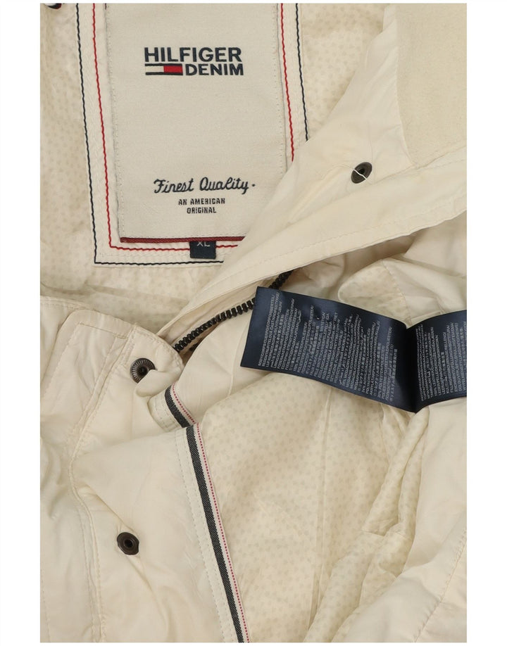 Tommy Hilfiger Chaqueta acolchada con capucha para mujer UK 18 XL Poliéster blanco