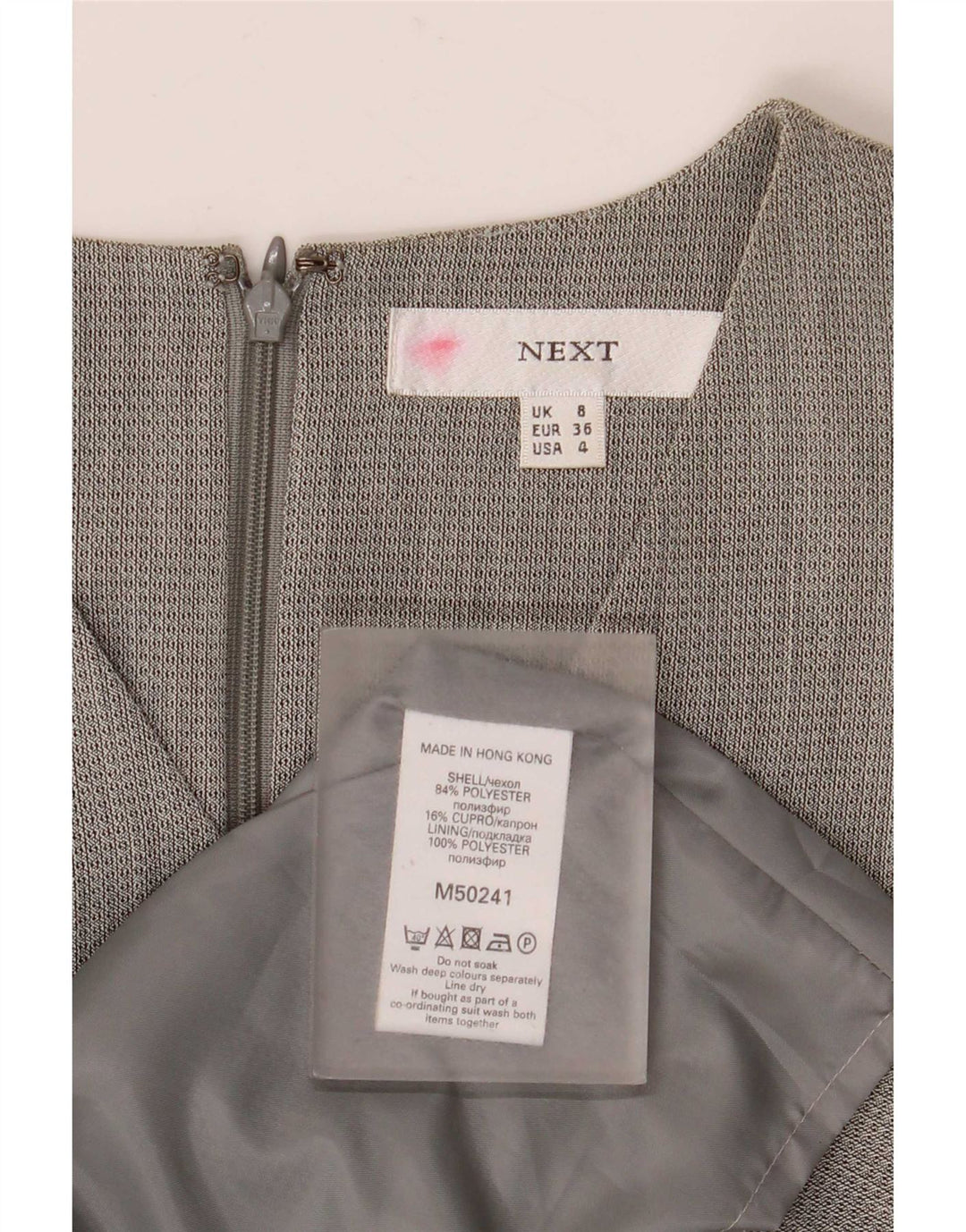 Next Vestido tubo sin mangas para mujer UK 8 Small Grey Cupro