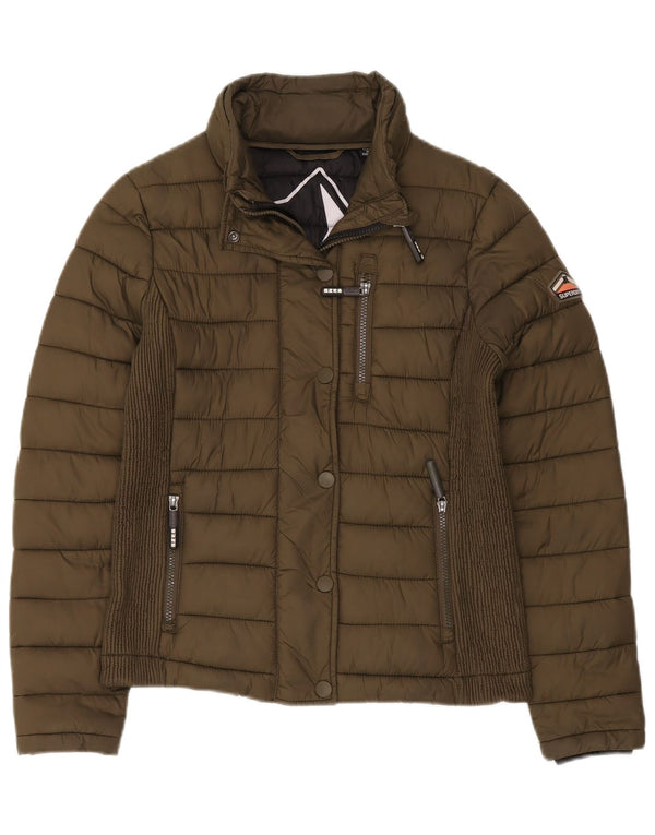 Superdry Chaqueta Acolchada Mujer UK 42 Medium Caqui Nylon