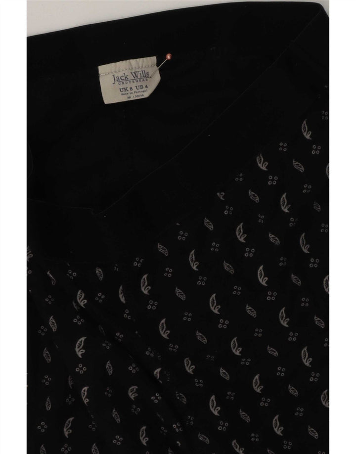 Jack Wills Leggings con patrón abstracto para mujer, talla 8, color negro