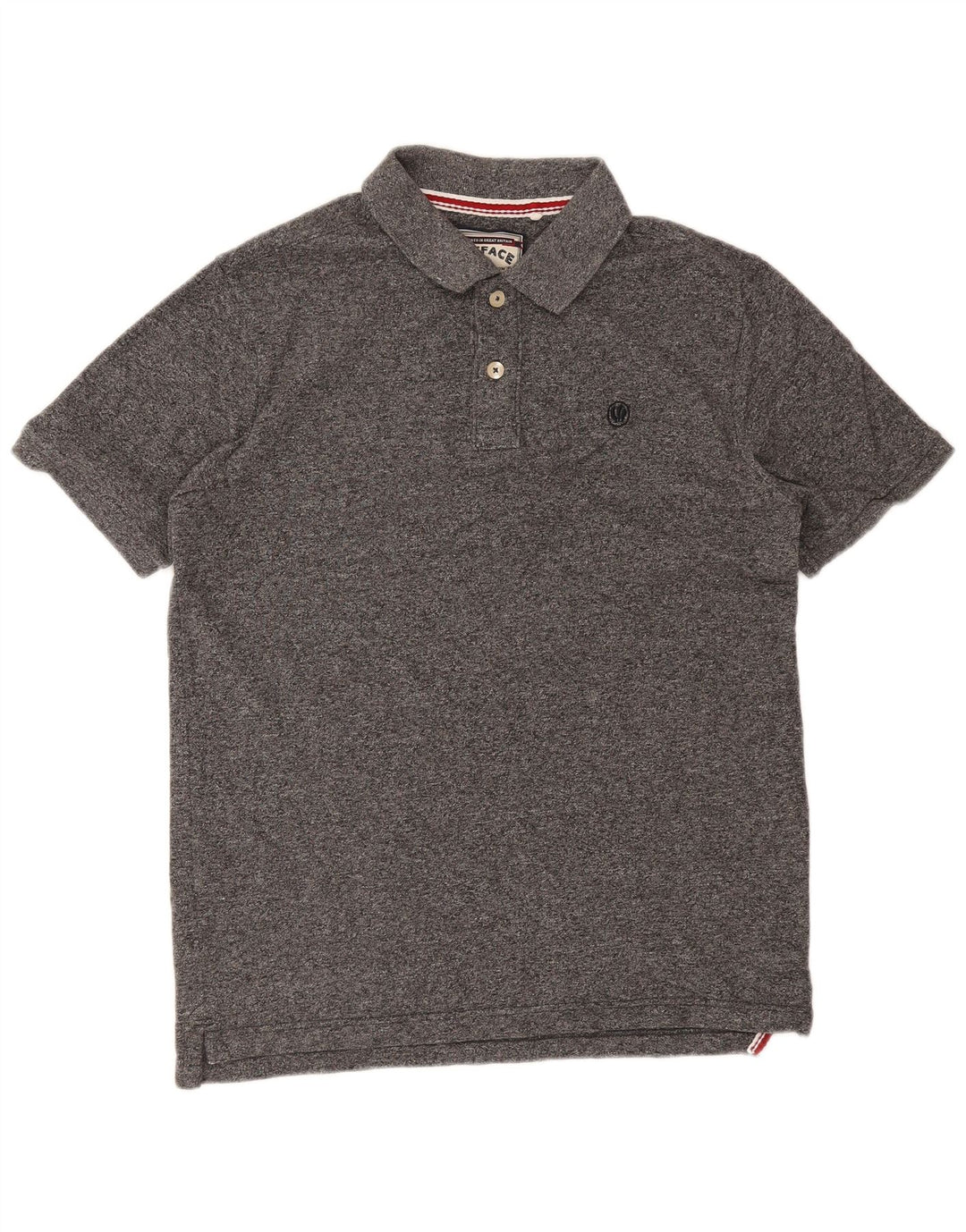 Polo de hombre Fat Face de algodón moteado en gris grande