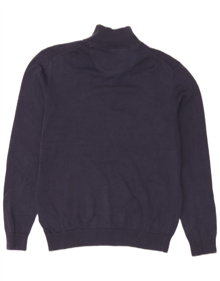 Timberland - Jersey para hombre con cremallera y cuello, talla pequeña, algodón azul marino