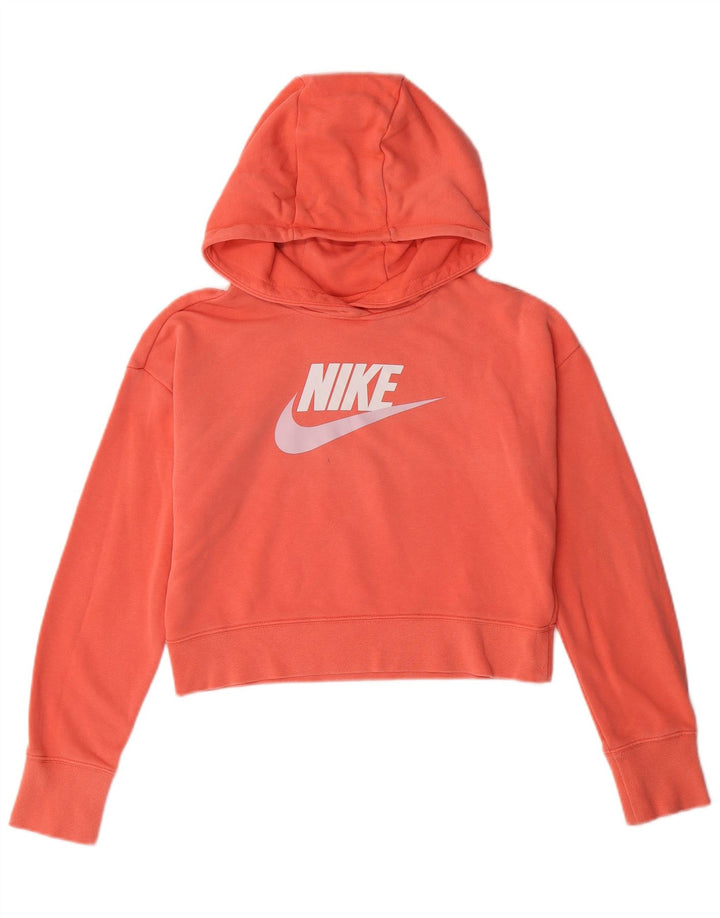NIKE Jersey con capucha y gráfico corto para niñas 12-13 años Grande Algodón rosa