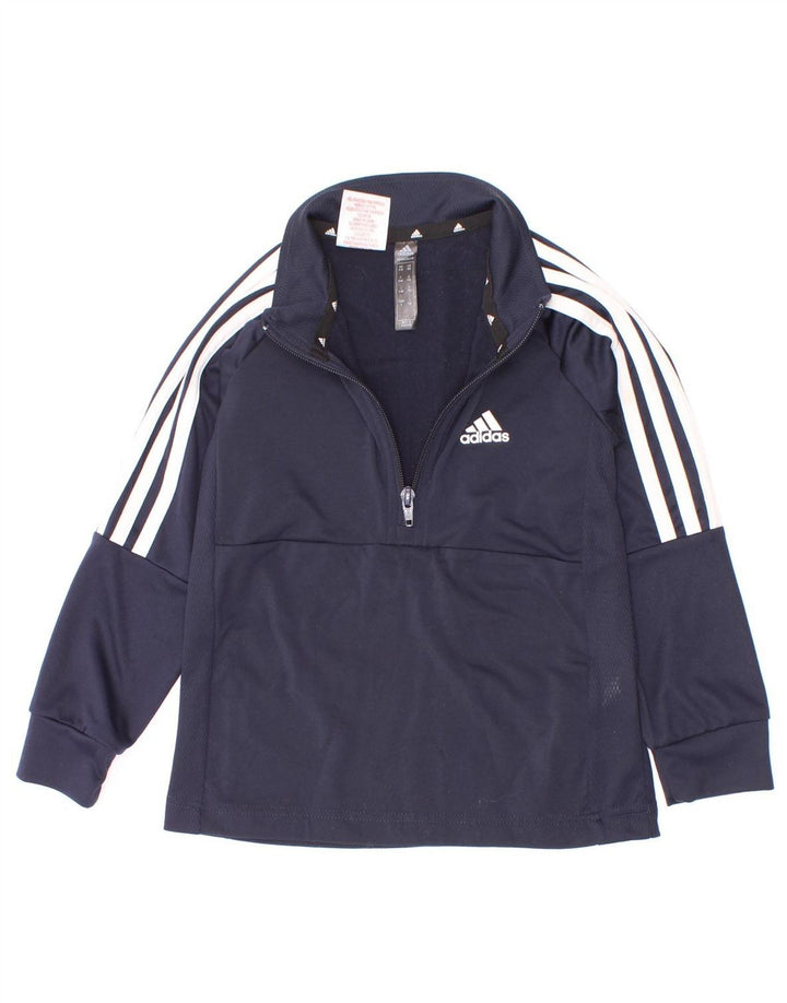 Adidas - Chándal Aeroready con cremallera y cuello para niños, 5-6 años, azul marino