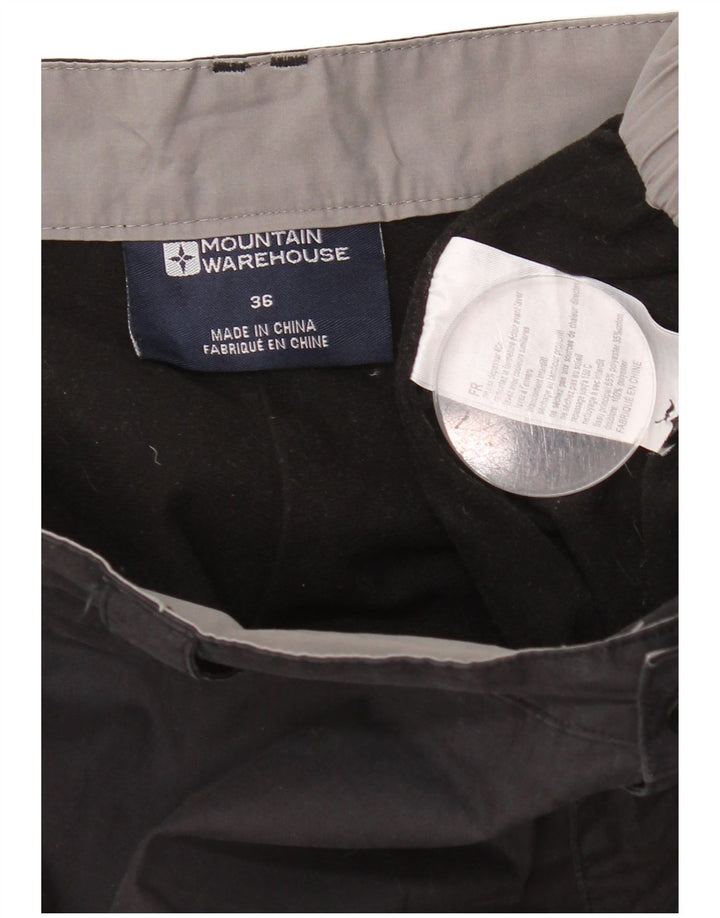 Pantalones cortos tipo cargo rectos para hombre de Mountain Warehouse W36 L25 Black