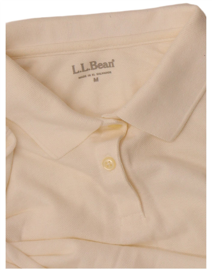 L.L.Bean Polo de Manga Larga para Mujer UK 44 Mediano Blanco