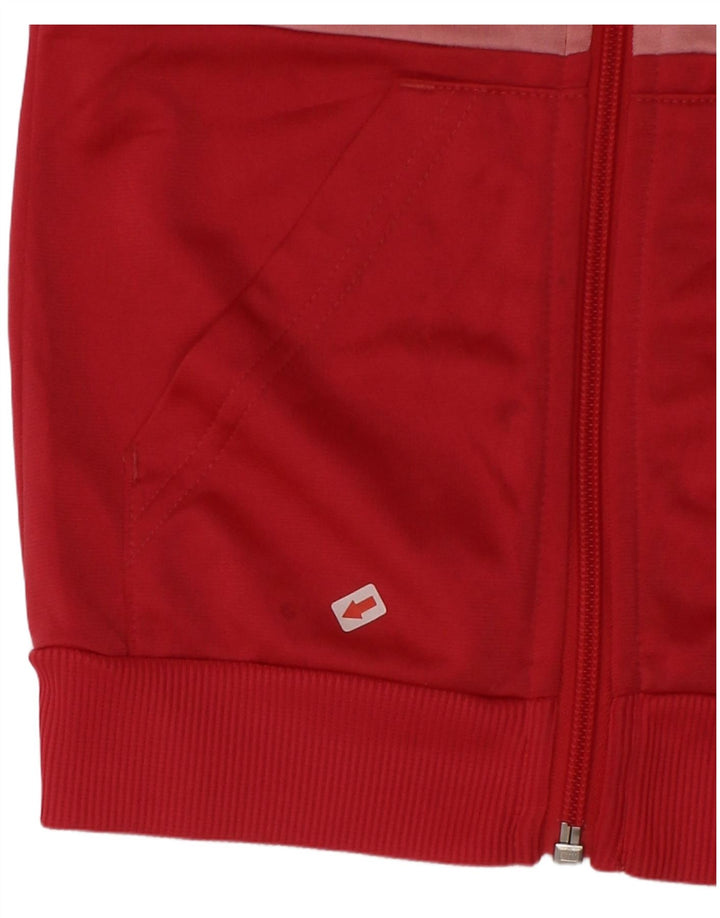 Adidas - Chaqueta de chándal para niña, 5-6 años, color rojo, poliéster