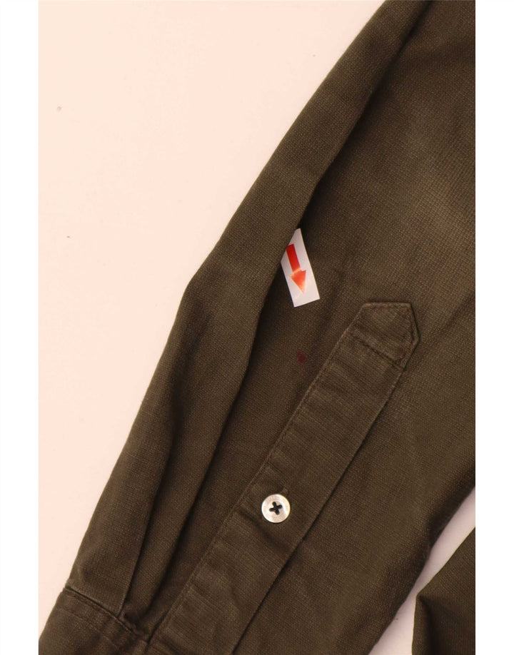 Camisa Lee Slim Fit De Algodón Caqui Medio |