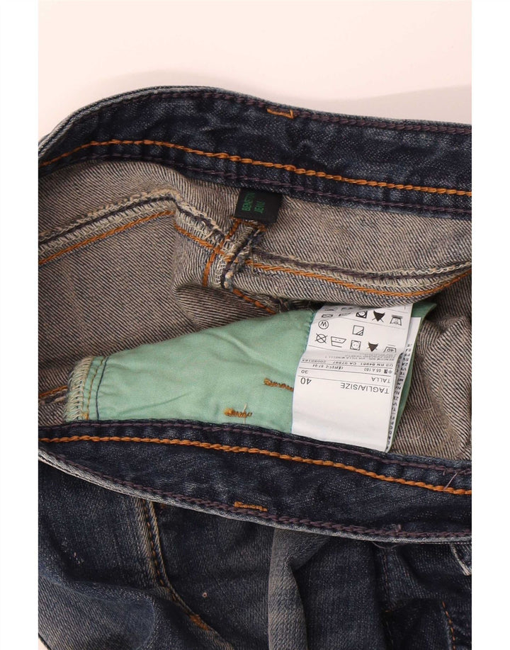 Benetton Shorts Vaqueros Desgastados IT 40 Small W30 Algodón Azul