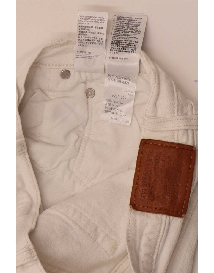 Vaqueros Levi's Ribcage Rectos Mujer W30 L29 Algodón Blanco