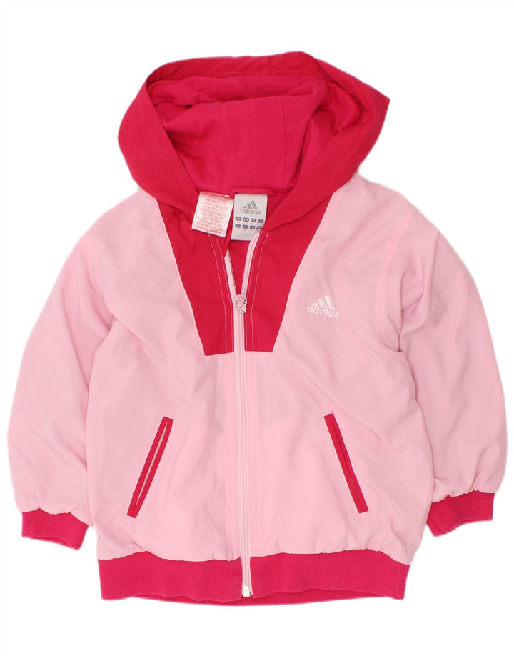 Adidas Chubasquero con capucha para niña 2-3 años Rosa Colorblock Poliéster