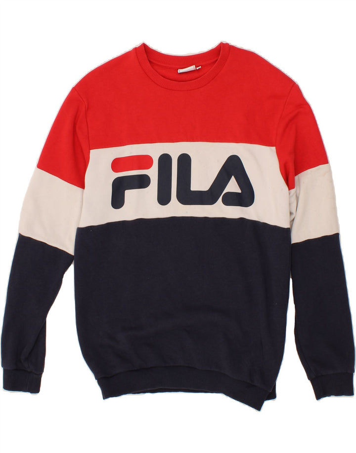 FILA Hombre Sudadera Gráfica Jersey Medium Multicolor Colorblock