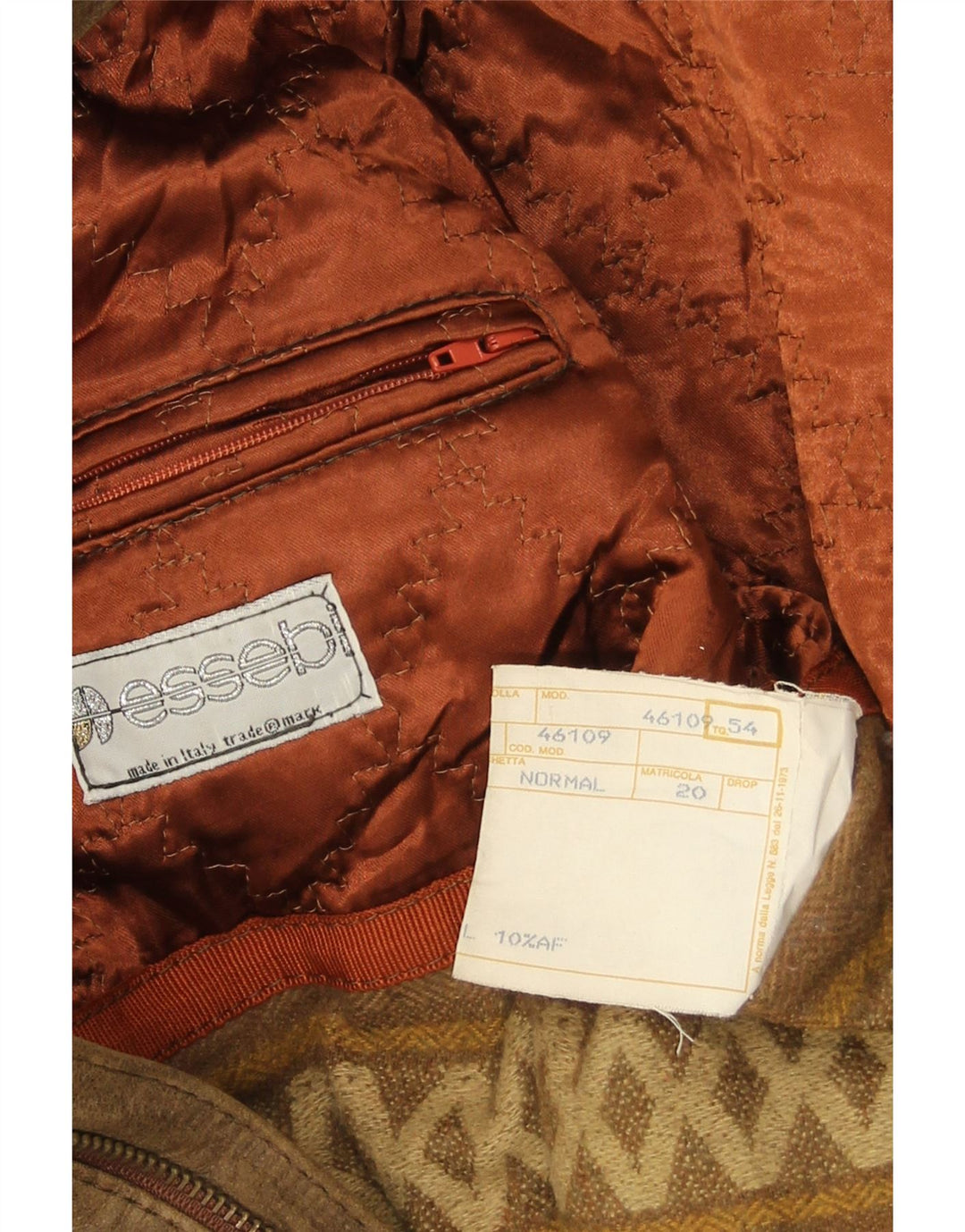 Essebi Chaqueta de cuero para hombre IT 54 2XL Cuero marrón