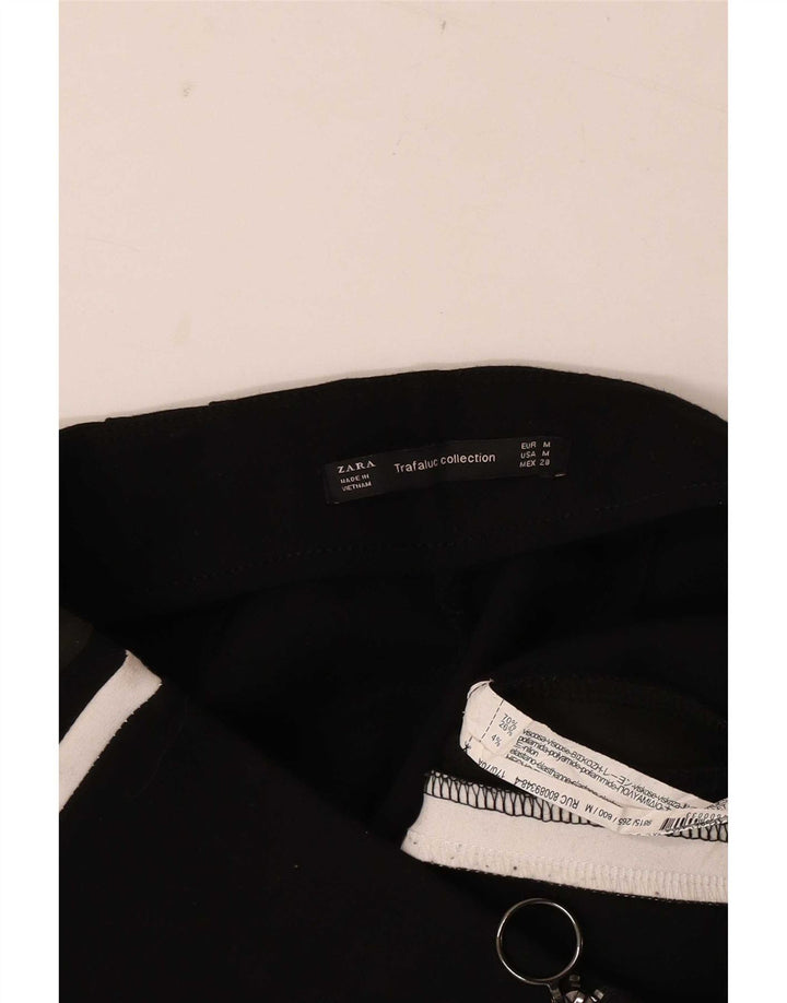 Zara Mujer Pantalones De Chándal UK 42 Medium Negro Colorblock Viscosa