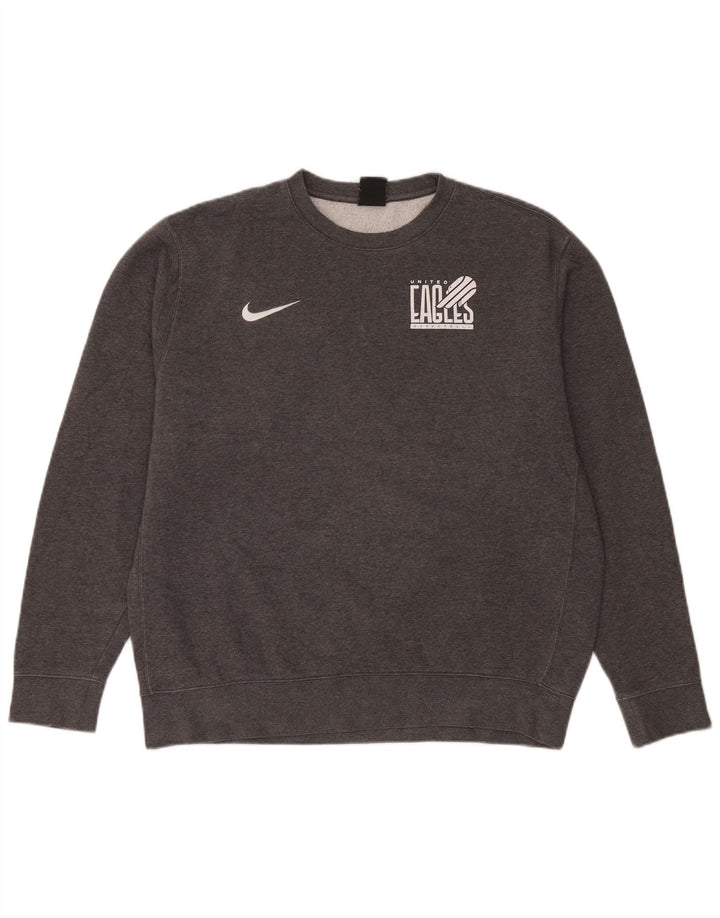 Nike Hombre Eagles Graphic Sudadera Jumper Grande Gris Algodón