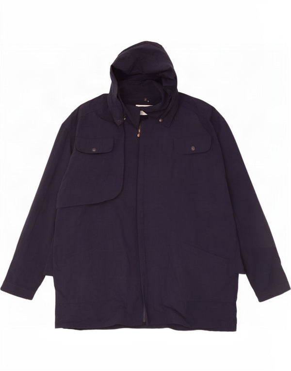 Trussardi Mens Hooded Utility Jacket UK 42 XL Navy Blue