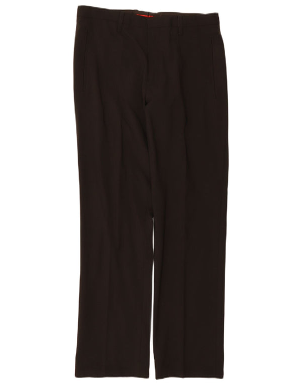Hugo Boss Pantalón de traje recto para hombre IT 46 Small W32 L30 Lana marrón