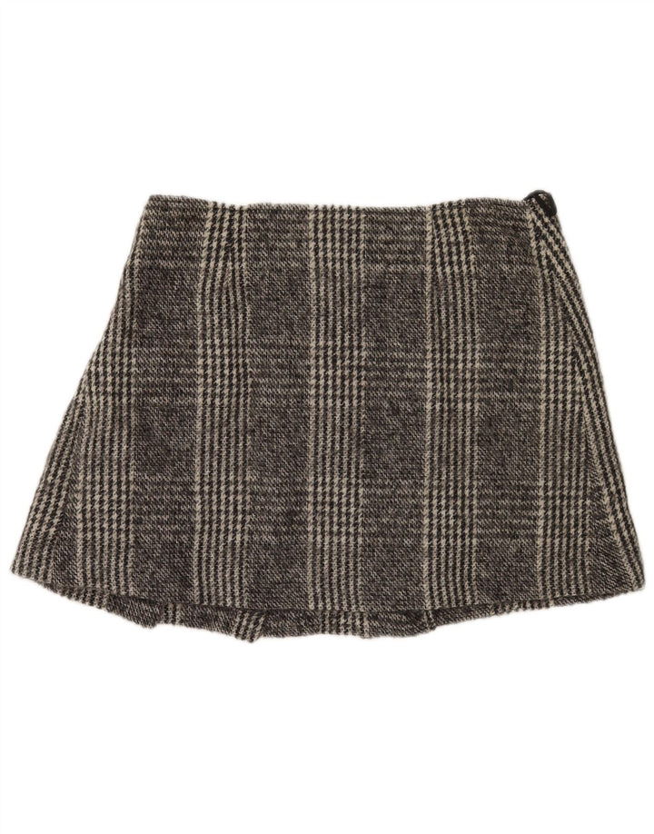 Max & Co. Minifalda cruzada para mujer UK 14 Large W34 Lana a cuadros gris