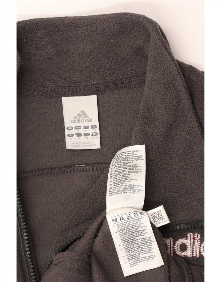 Adidas Chaqueta polar gráfica para mujer UK 44 Poliéster gris medio