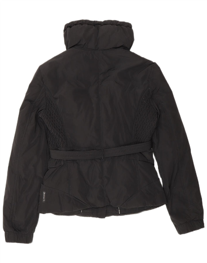 Armani Jeans Chaqueta Acolchada Corta para Mujer EU 42 Grande Poliéster Negro