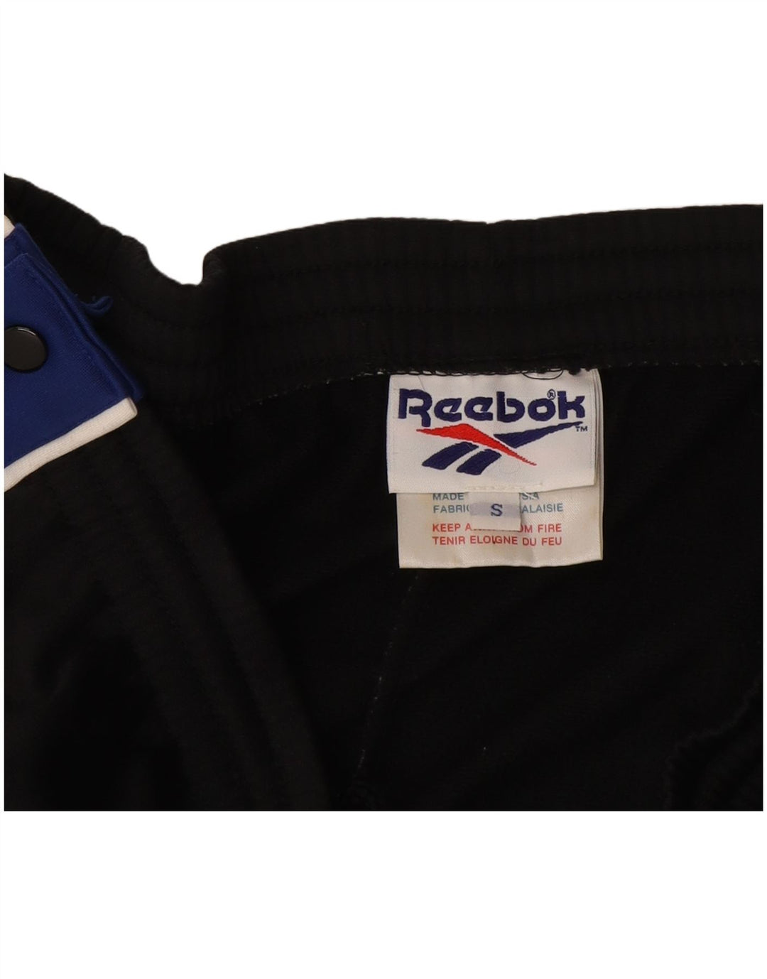 Reebok Pantalones De Chándal Para Hombre Pequeños Negro Colorblock Poliéster