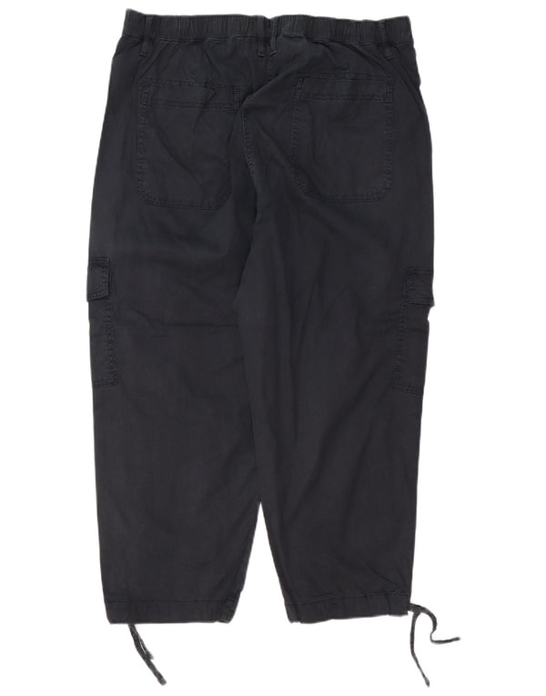 Marks & Spencer Pantalones cargo de cintura alta para mujer UK 40 Large W38 L23 Negro