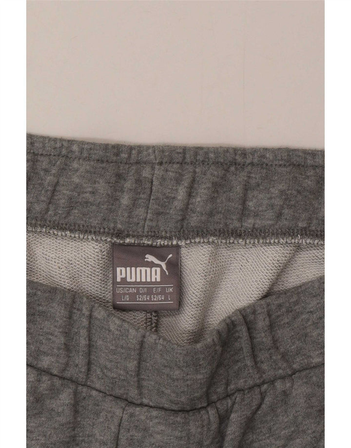 Puma Pantalones cortos deportivos con gráficos para hombre, talla grande, gris moteado