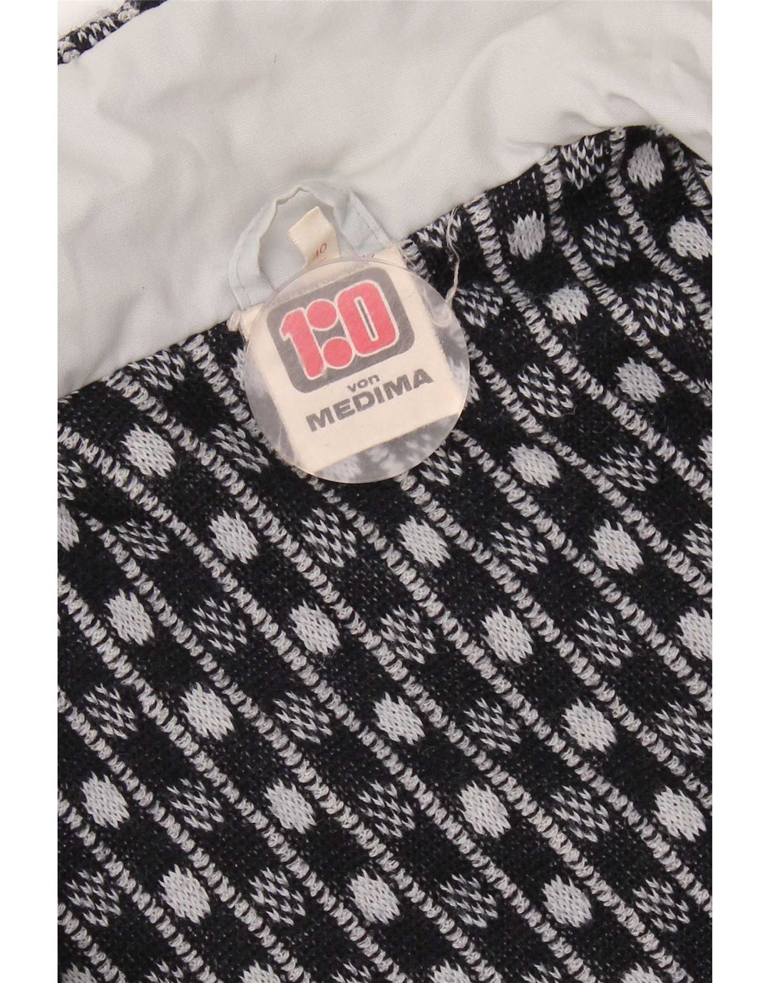Vintage hombres chándal top chaqueta EU 40 medio azul marino colorblock