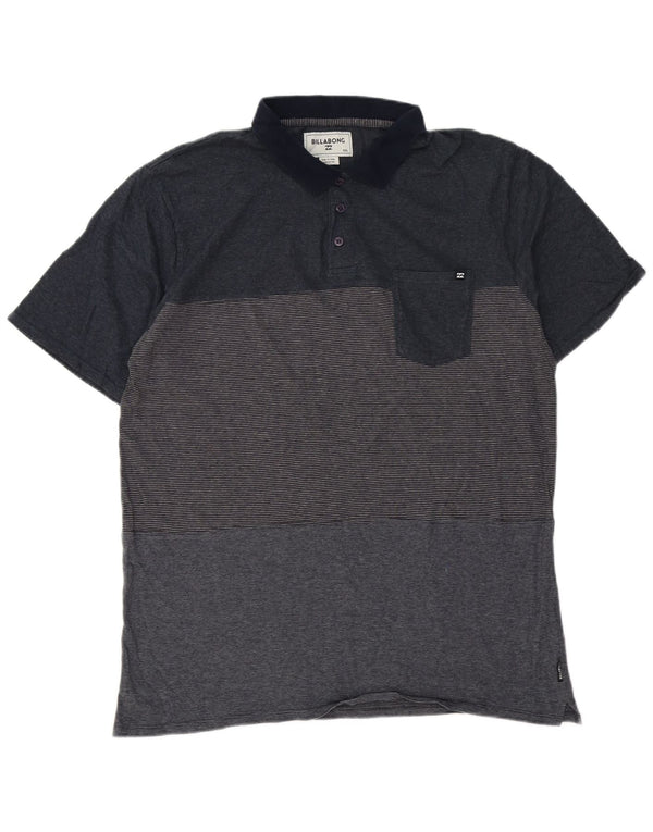 Billabong Polo para hombre 2XL Algodón gris con bloques de color