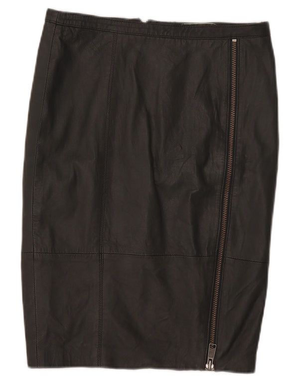 MINT VELVET Falda lápiz de cuero para mujer UK 8 Small W28 Negro