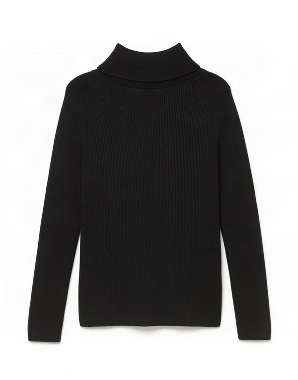 Gap - Jersey con cuello vuelto para mujer, talla 40, talla mediana, algodón negro