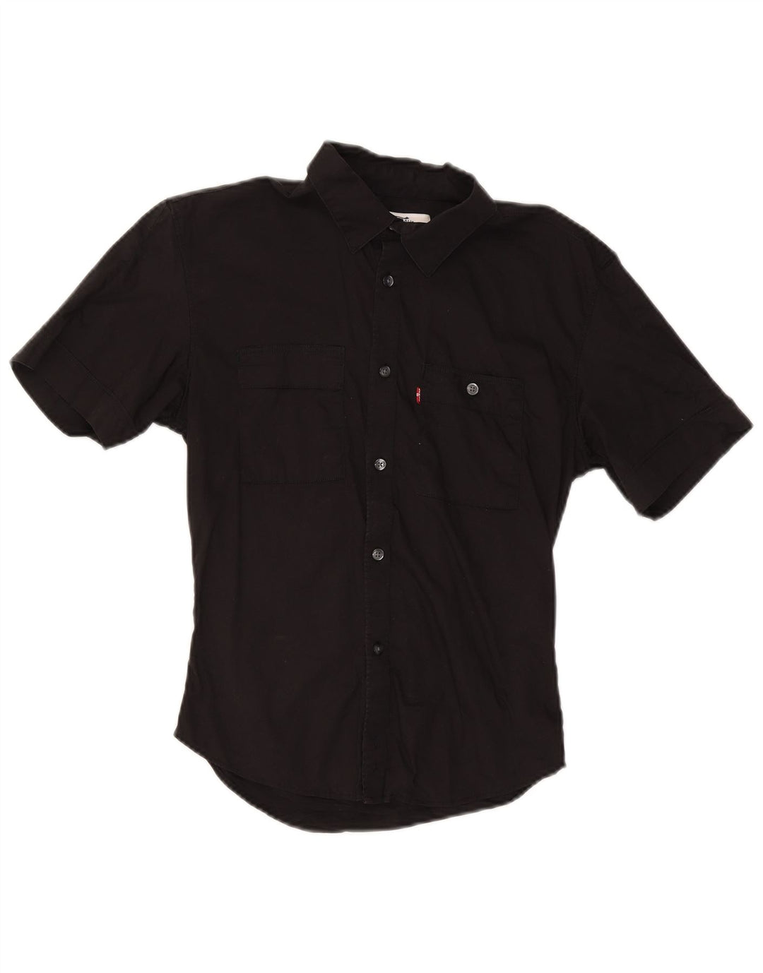 Levi's Camisa ajustada de manga corta para hombre, talla pequeña, algodón negro