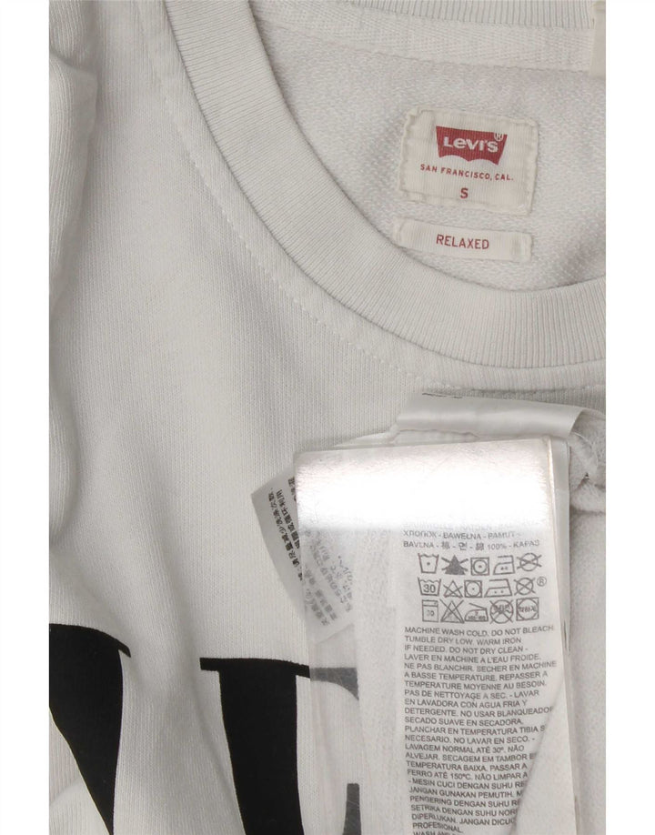 Levi's Hombre Sudadera Con Gráfico Relajado Jersey Pequeño De Algodón Blanco