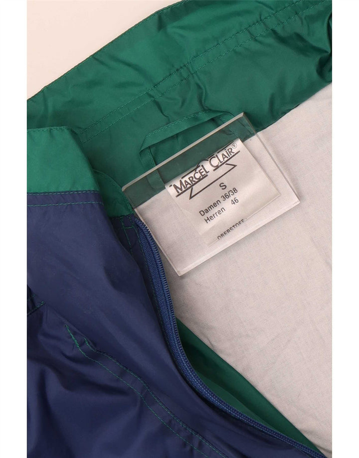 Marcel Clair Chaqueta impermeable holgada con capucha para hombre EU 46 Small Azul Colorblock