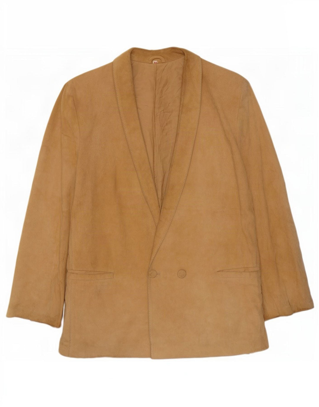 Vintage mujer doble pecho ante Blazer chaqueta IT 44 Medio Beige