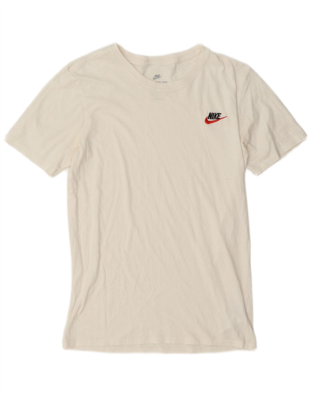 Nike Camiseta de corte atlético para hombre, talla pequeña, algodón blanco