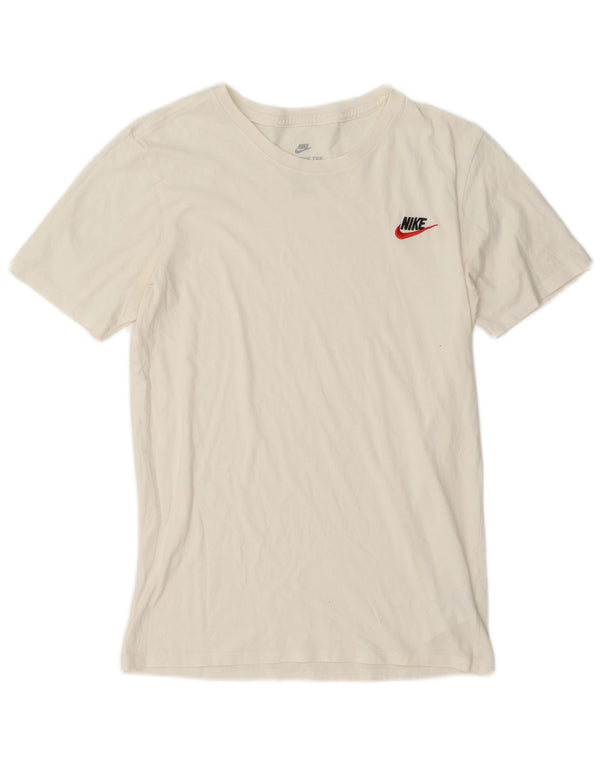 Nike Camiseta de corte atlético para hombre, talla pequeña, algodón blanco