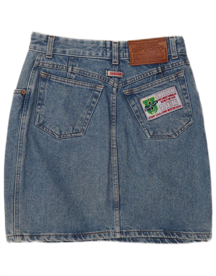 Falda Vaquera Uniforme Mujer W28 Algodón Azul Medio