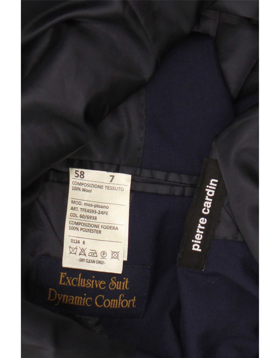 Pierre Cardin Chaqueta Blazer de 2 Botones para Hombre UK 40 Grande Lana Azul Marino