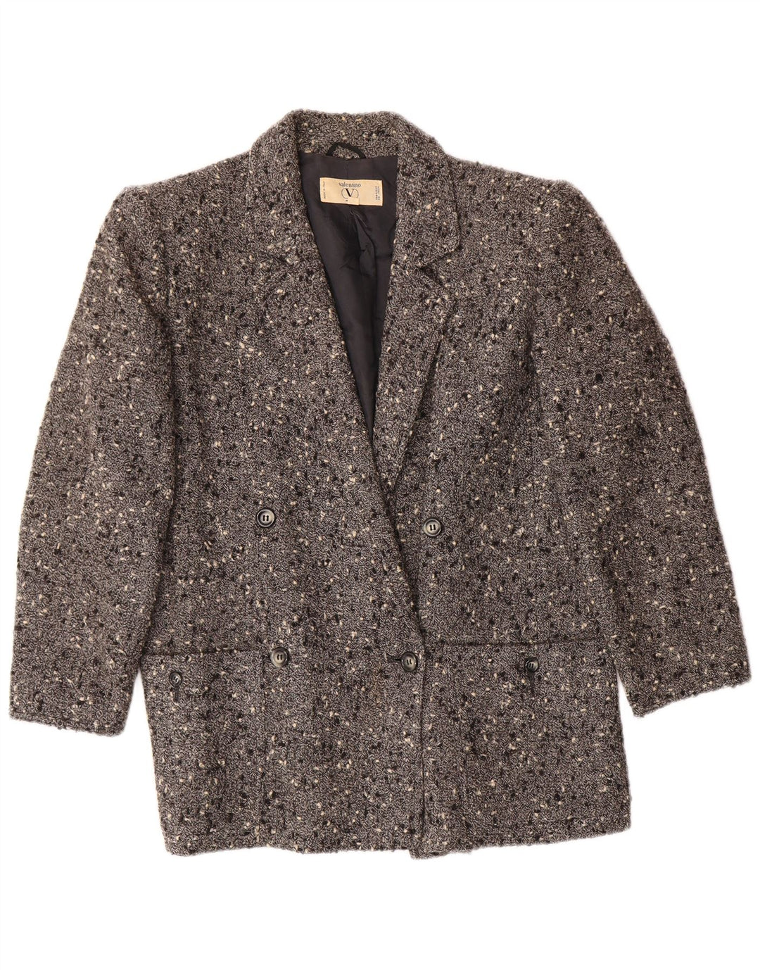 VALENTINO Blazer cruzado de mujer IT 44 Gris medio moteado