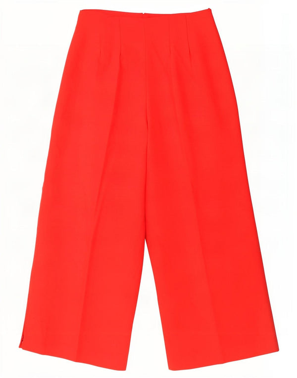 Zara Womens Wide Leg Cropped Trousers Medium W28 L25 Red