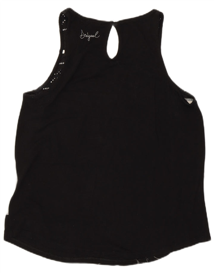 DESIGUAL Top sin mangas gráfico para mujer UK 40 Large Black Stripes