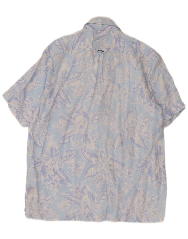 Crew Clothing Camisa de manga corta para hombre Lino floral azul medio