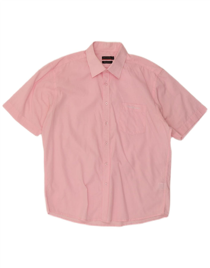 Camisa Pierre Cardin Hombre Manga Corta Regular Fit XL Poliéster Rosa