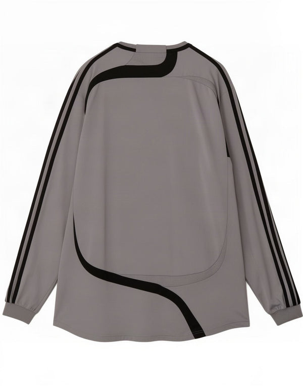 Adidas Hombre Top Manga Larga XL Gris Colorblock Poliéster