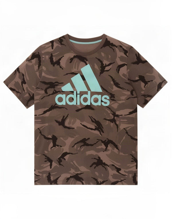 Adidas Hombre Camiseta Gráfica Top XL Gris Camuflaje Algodón