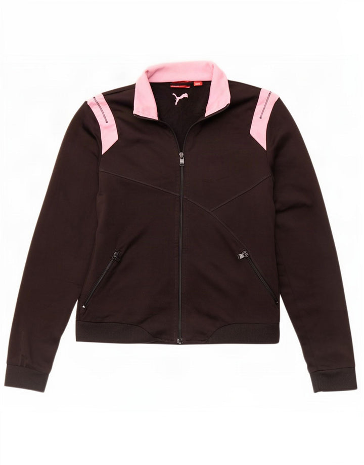Puma Chaqueta de chándal para mujer UK 10 Small Black Colourblock